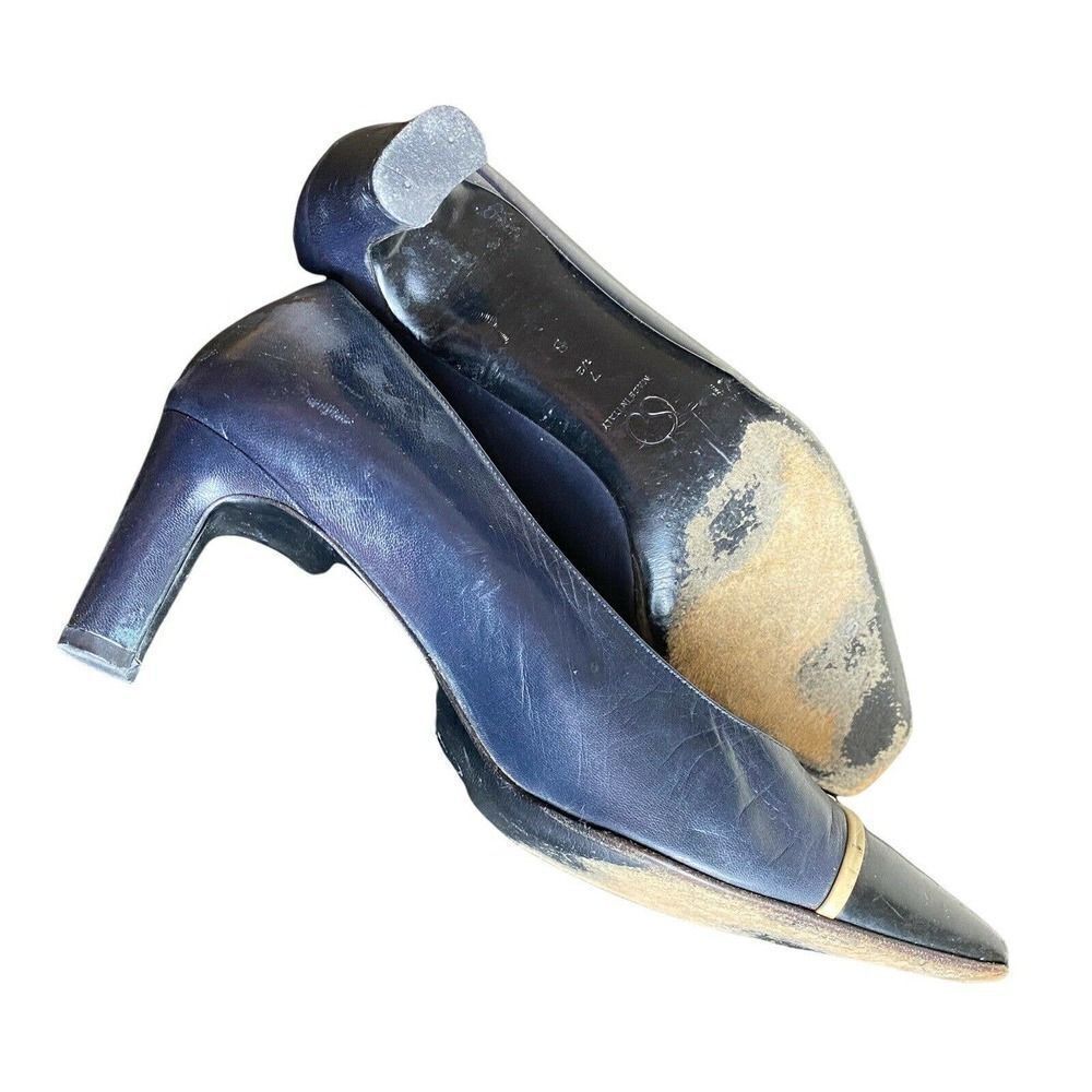 St. John Italy Vintage Cap Toe Pointed Toe Slip On Heels 6.5B - Picture 5 of 8